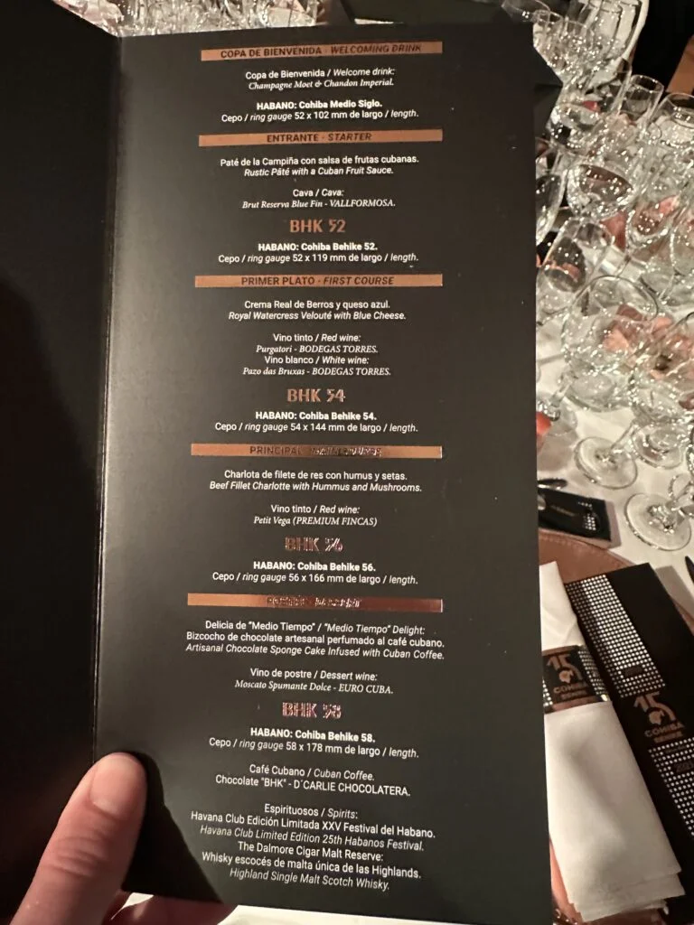 The gala menu